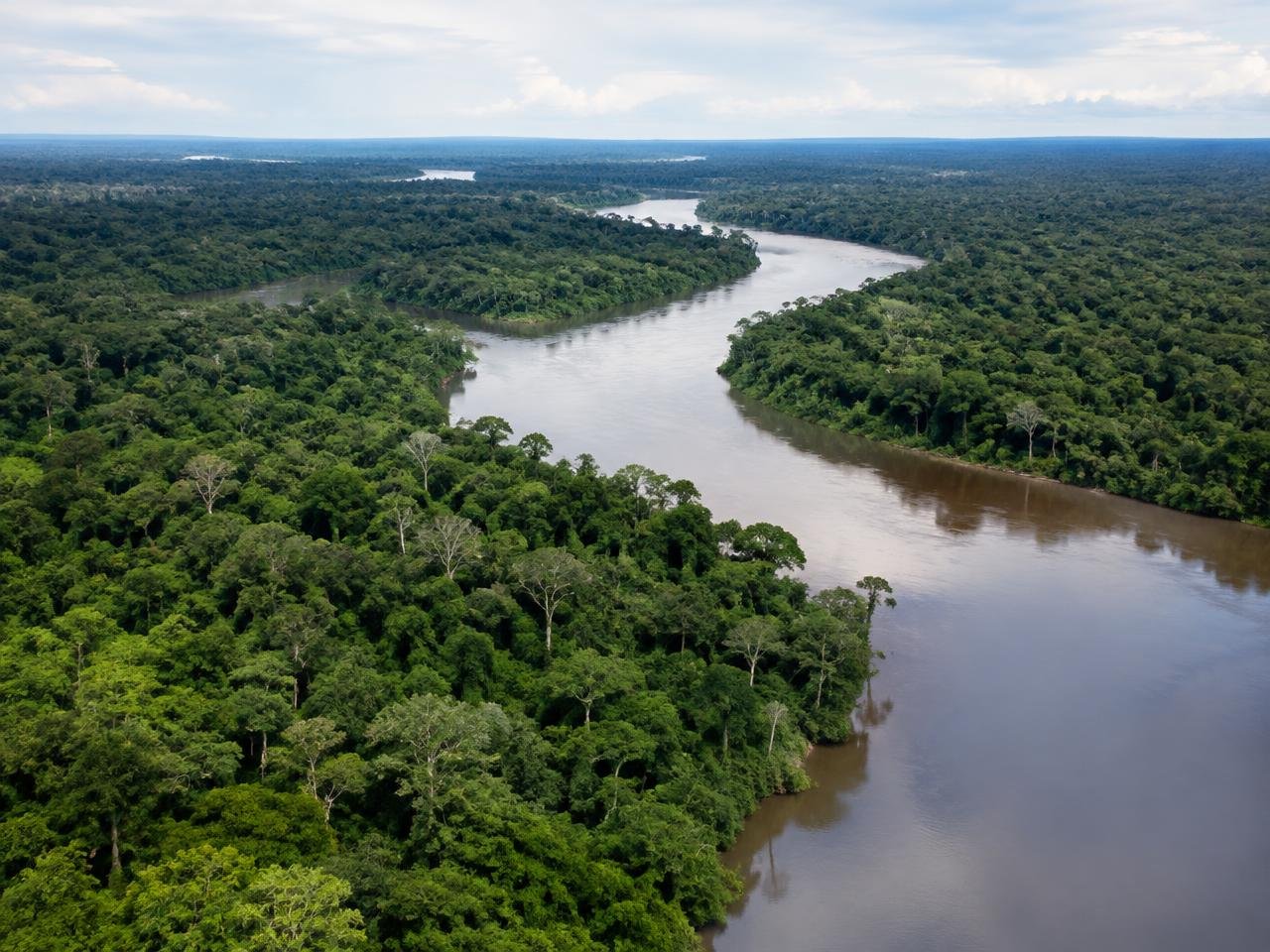 Paisaje amazónico con río